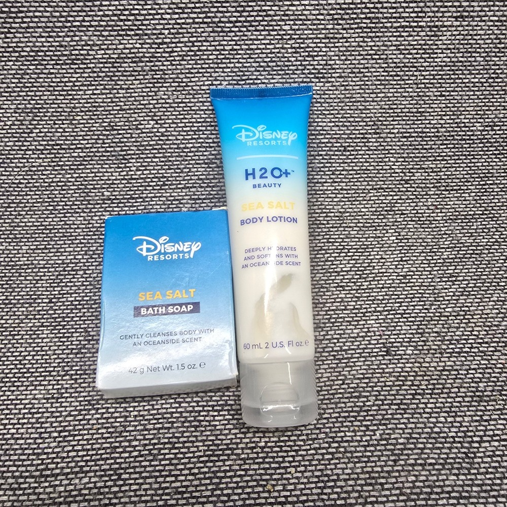 Disney H2O+ Sea Salt Soap‎ and Lotion Set Travel Size Blue New Discontinued